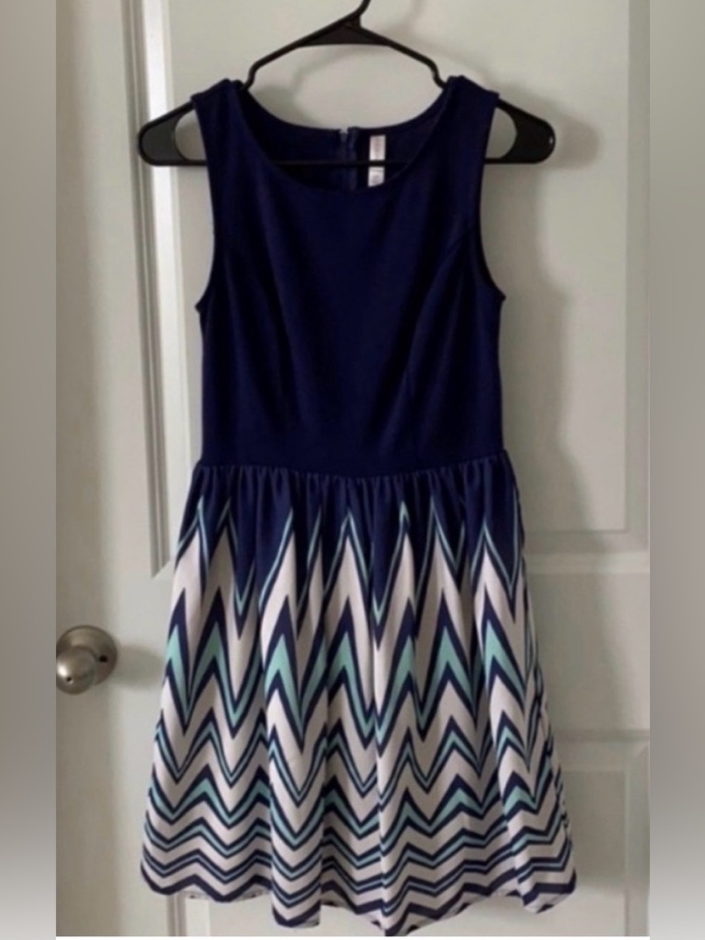 Xhilaration Blue Chevron Dress Size Small